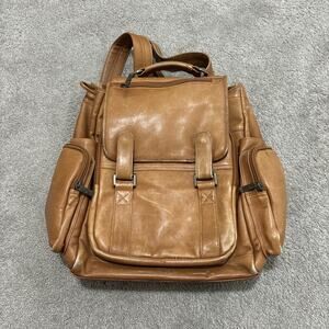 Claire Chase Backpack Leather Tan Brown Read